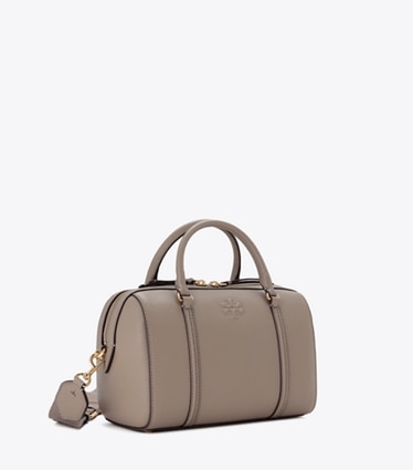 Tory Burch designer サッチェルバッグ レザー サッチェルバッグ in Gray Heron angle