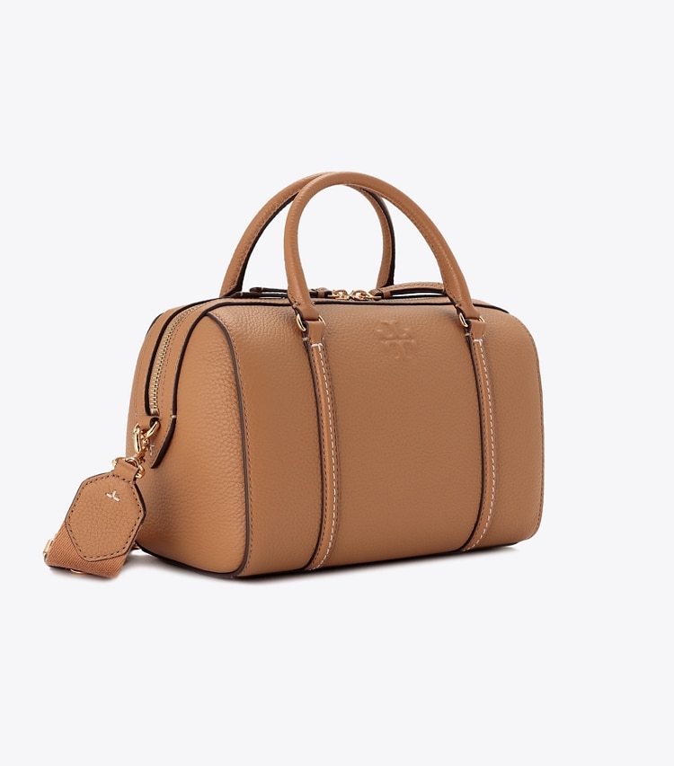 Tory Burch designer satchels Leather Satchel in Tiramisu angle