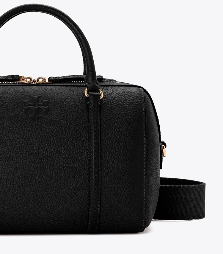 Tory Burch designer satchels Leather Satchel in Black detail