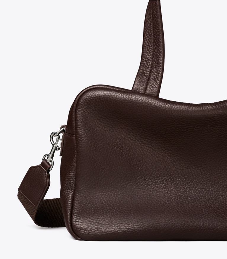 Tory Burch designer satchels Leather Satchel in Cocoa angle
