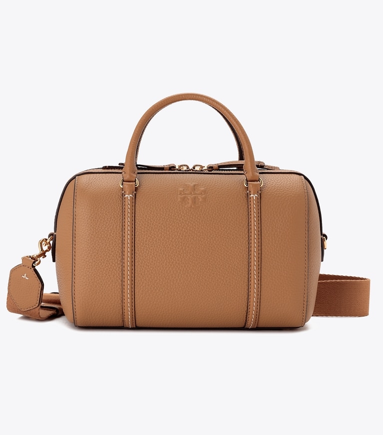 Tory Burch designer satchels Leather Satchel in Tiramisu angle