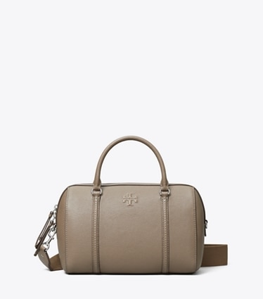 Tory Burch designer satchels Leather Satchel in Wild Mushroom front