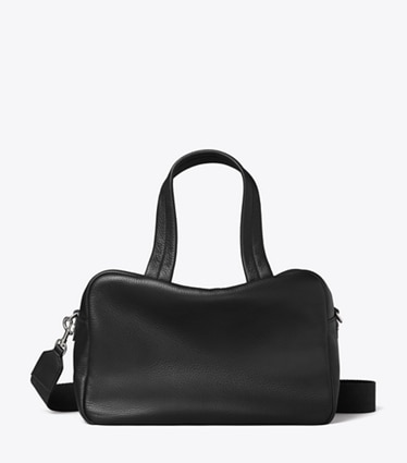Tory Burch designer satchels Leather Satchel in Black front