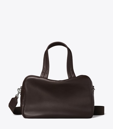 Tory Burch designer satchels Leather Satchel in Cocoa front