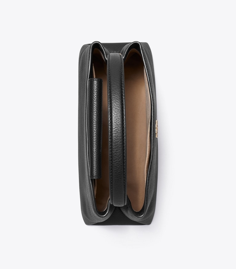 Tory Burch designer サッチェルバッグ レザー サッチェルバッグ in Black angle