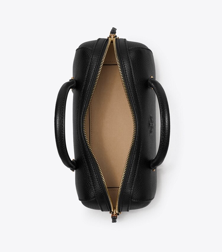 Tory Burch designer satchels Leather Satchel in Black overhead