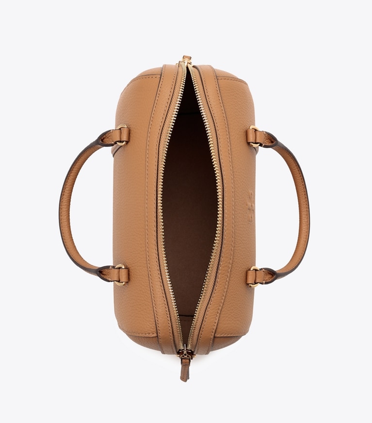 Tory Burch designer satchels Leather Satchel in Tiramisu angle