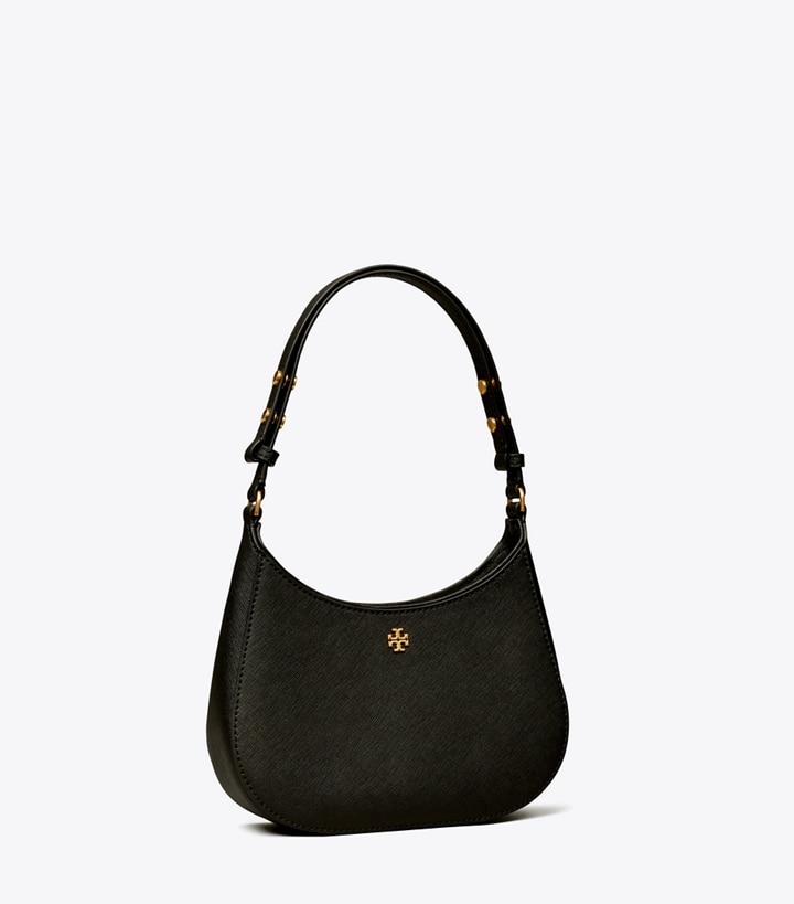 Tory Burch designer shoulder bags Leather Shoulder Bag in Black angle