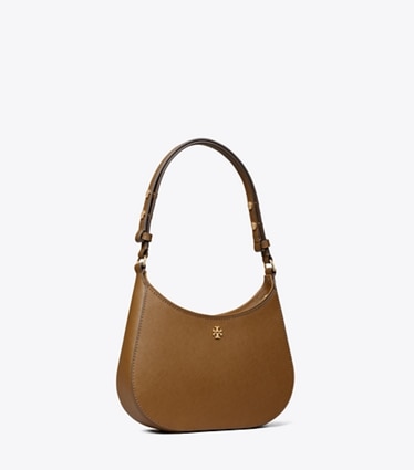 Tory Burch designer shoulder bags Leather Shoulder Bag in Moose angle