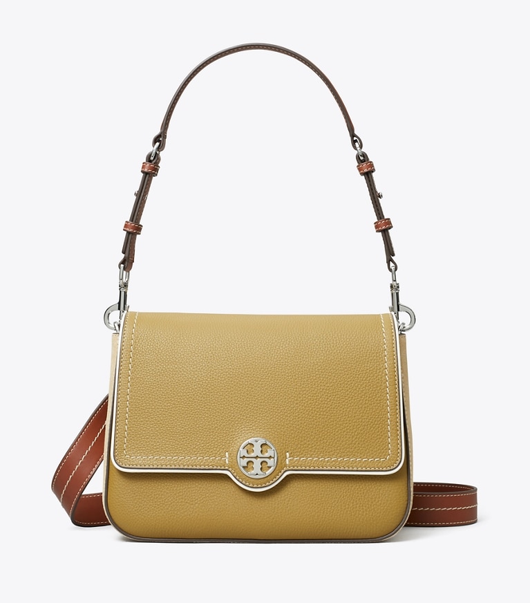 Tory Burch designer shoulder bags Leather Shoulder Bag in Coconut Shell front