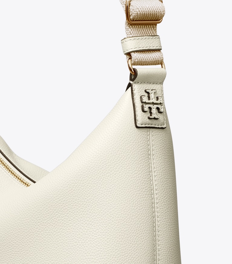 Tory Burch designer crossbody bags Leather Slouchy Crossbody in New Ivory detail