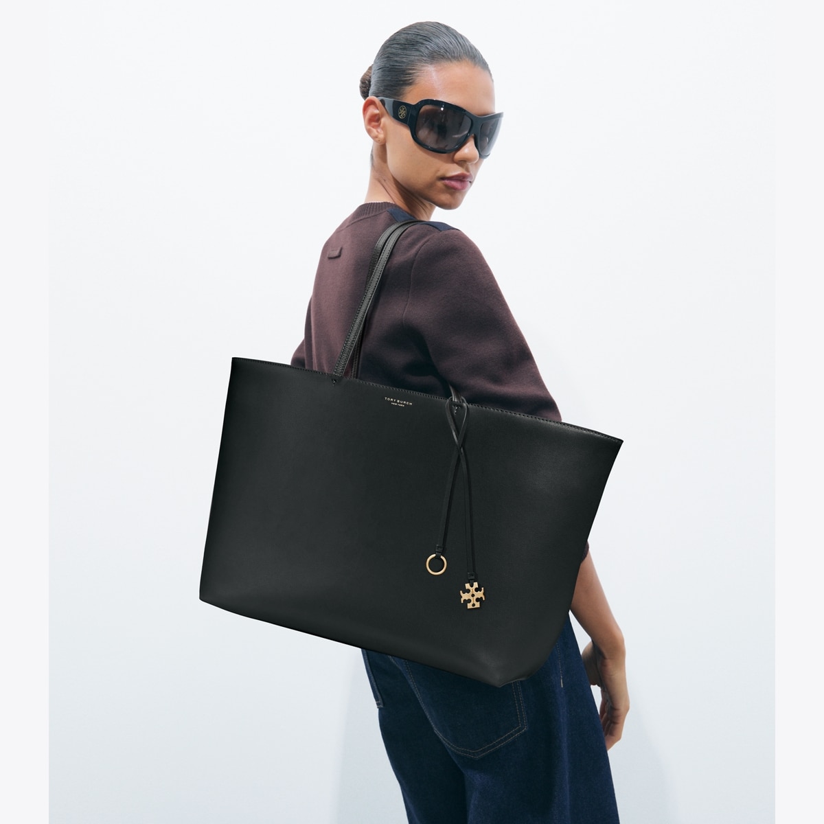 LEATHER TOP ZIP TOTE - thumbnail 2