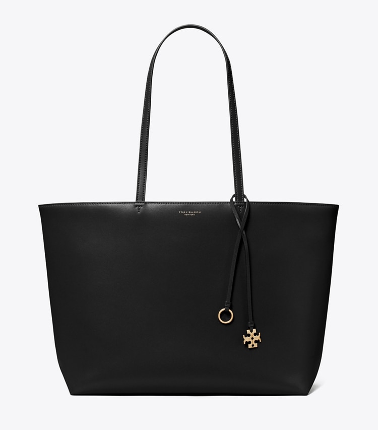 Tory Burch designer トートバッグ レザー トップジップ トートバッグ in Black front