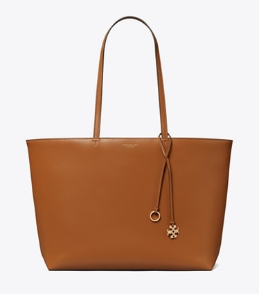 Tory Burch designer tote bags Leather Top Zip Tote in Maple Syrup front