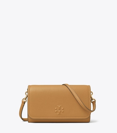 Tory Burch designer crossbody bags Leather Wallet Crossbody in Tiramisu front