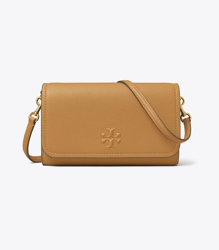 Tory Burch designer crossbody bags Leather Wallet Crossbody in Tiramisu front