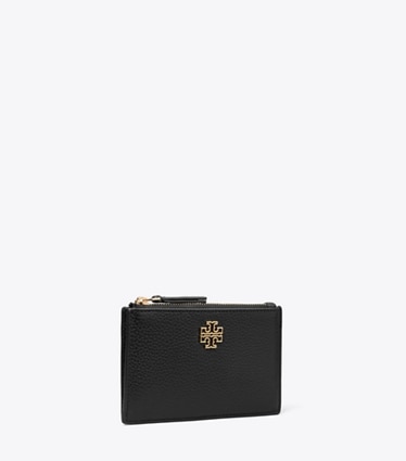 Tory Burch designer カードケース レザー ジップカードケース in Black angle