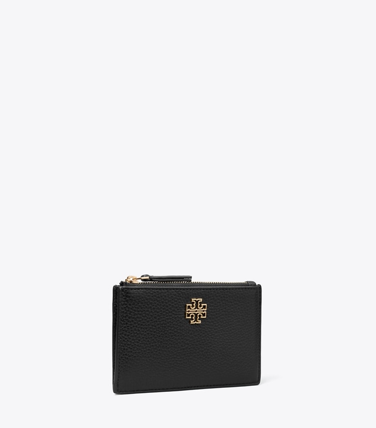 Tory Burch designer カードケース レザー ジップカードケース in Black angle