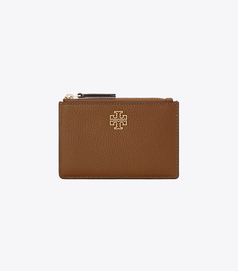 Tory Burch designer カードケース レザー ジップカードケース in Moose angle