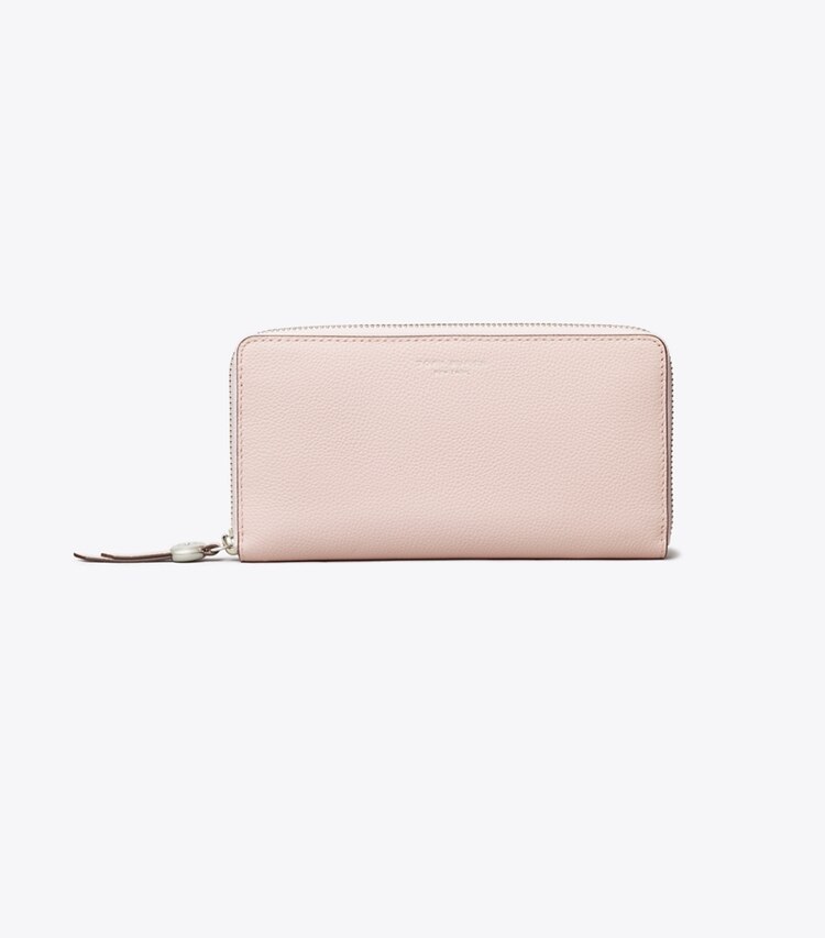 Tory Burch designer 財布 ロミー ジップ コンチネンタル ウォレット in Rose front