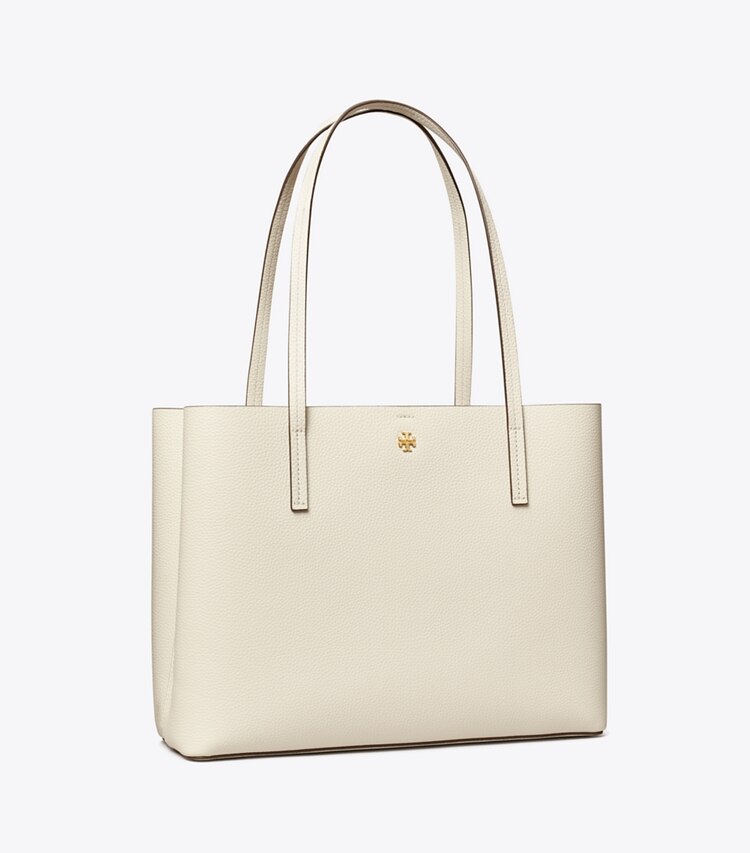 Tory Burch designer tote bags Leather Zip Tote in NEW IVORY / Devon Sand angle
