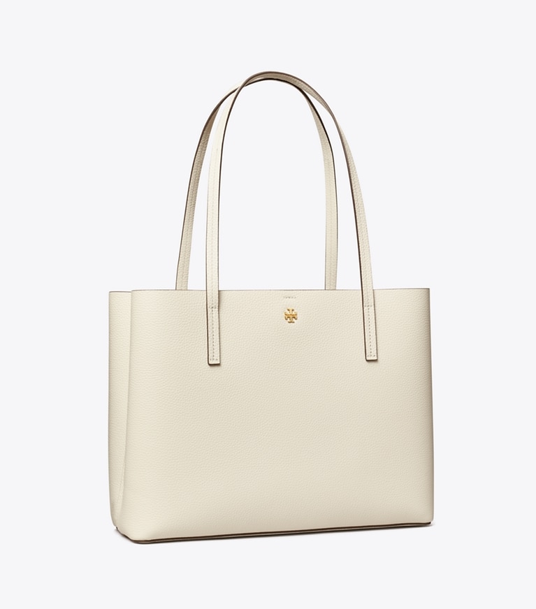 Tory Burch designer tote bags Leather Zip Tote in NEW IVORY / Devon Sand angle