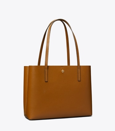 Tory Burch designer tote bags Leather Zip Tote in CORTADO / CORTADO angle