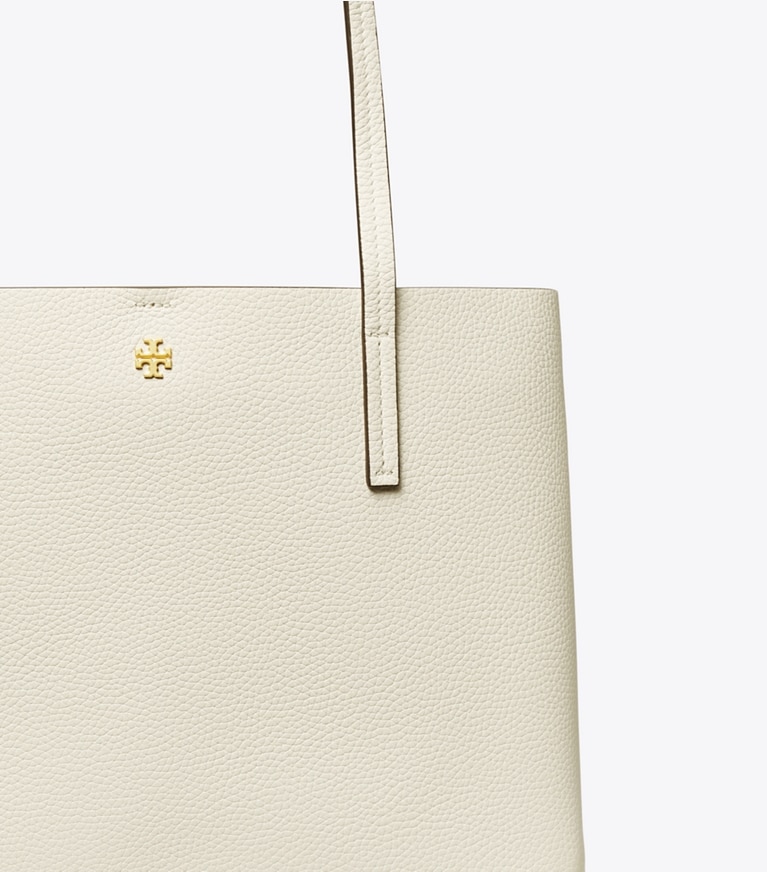 Tory Burch designer tote bags Leather Zip Tote in NEW IVORY / Devon Sand angle