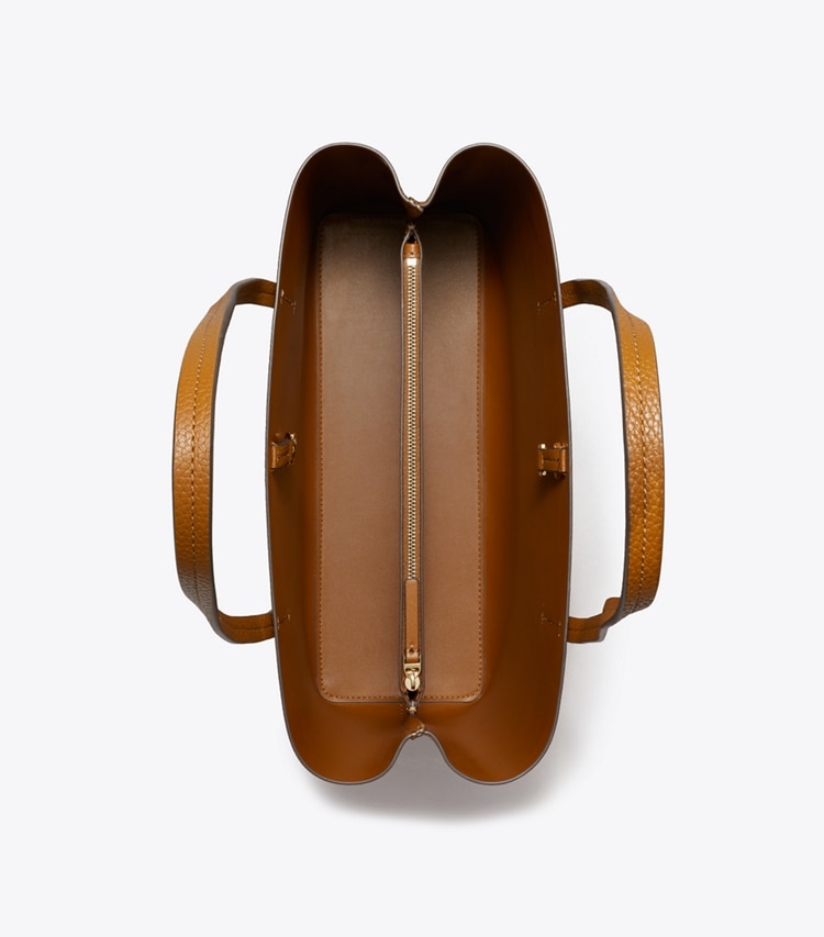 Tory Burch designer トートバッグ レザー ジップ トートバッグ in CORTADO / CORTADO オーバーヘッド