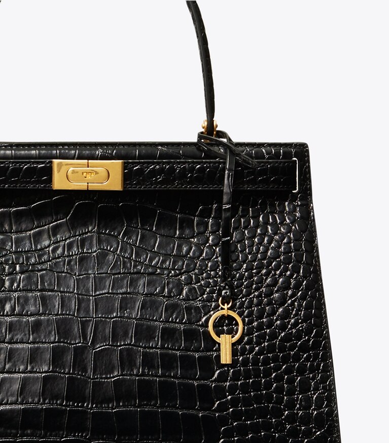 Tory Burch designer satchels Lee Radziwill Bag in Black angle