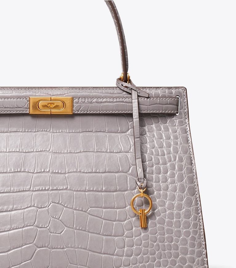 Tory Burch designer satchels Lee Radziwill Bag in Zinc angle