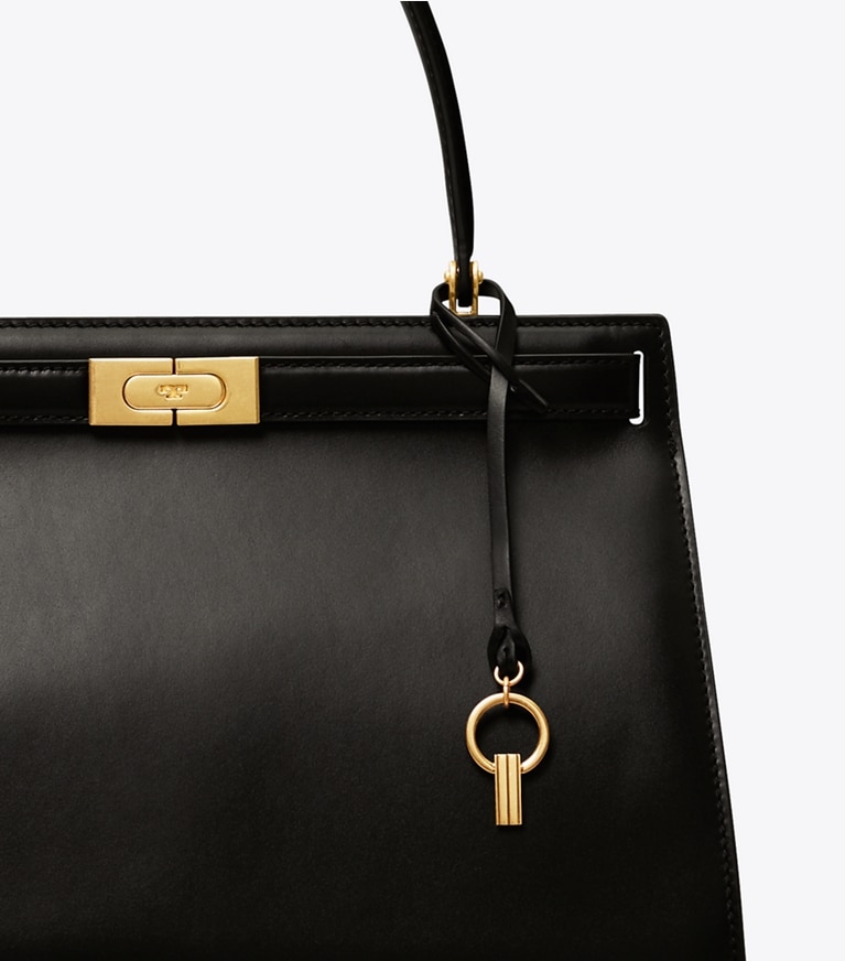 Tory Burch designer satchels Lee Radziwill Bag in Black angle