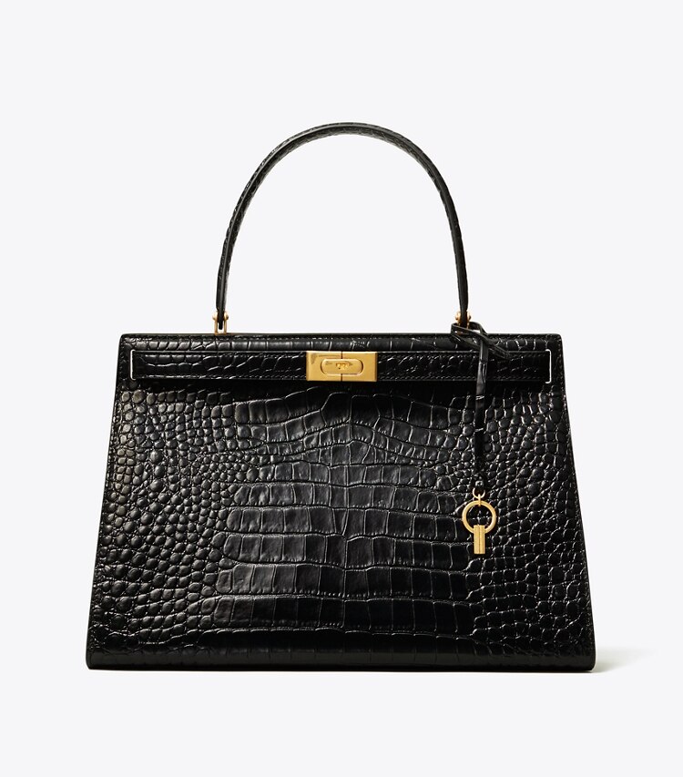 Tory Burch designer satchels Lee Radziwill Bag in Black front