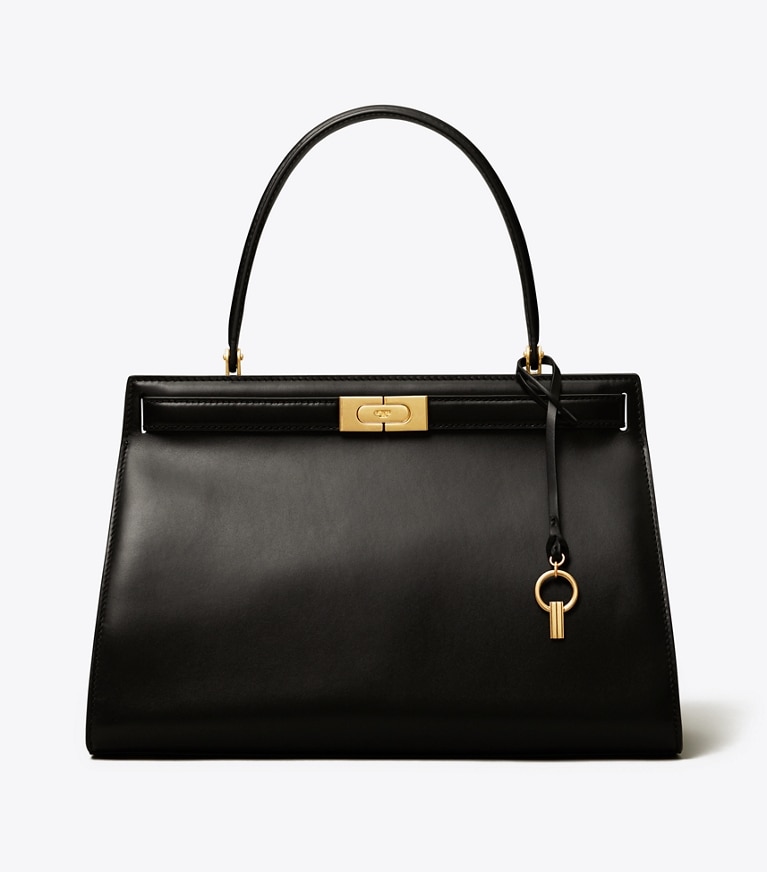 Tory Burch designer satchels Lee Radziwill Bag in Black angle