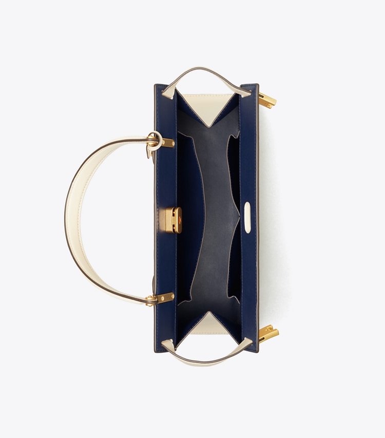 Tory Burch designer satchels Lee Radziwill Bag in New Cream overhead