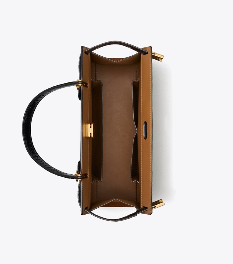 Tory Burch designer satchels Lee Radziwill Bag in Black angle