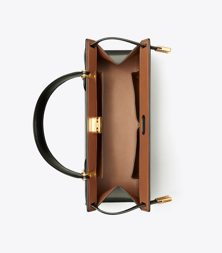 Tory Burch designer satchels Lee Radziwill Bag in Black angle