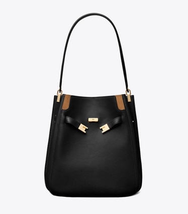 Tory Burch designer ショルダーバッグ リー ラジウィル バケットバッグ in Black front