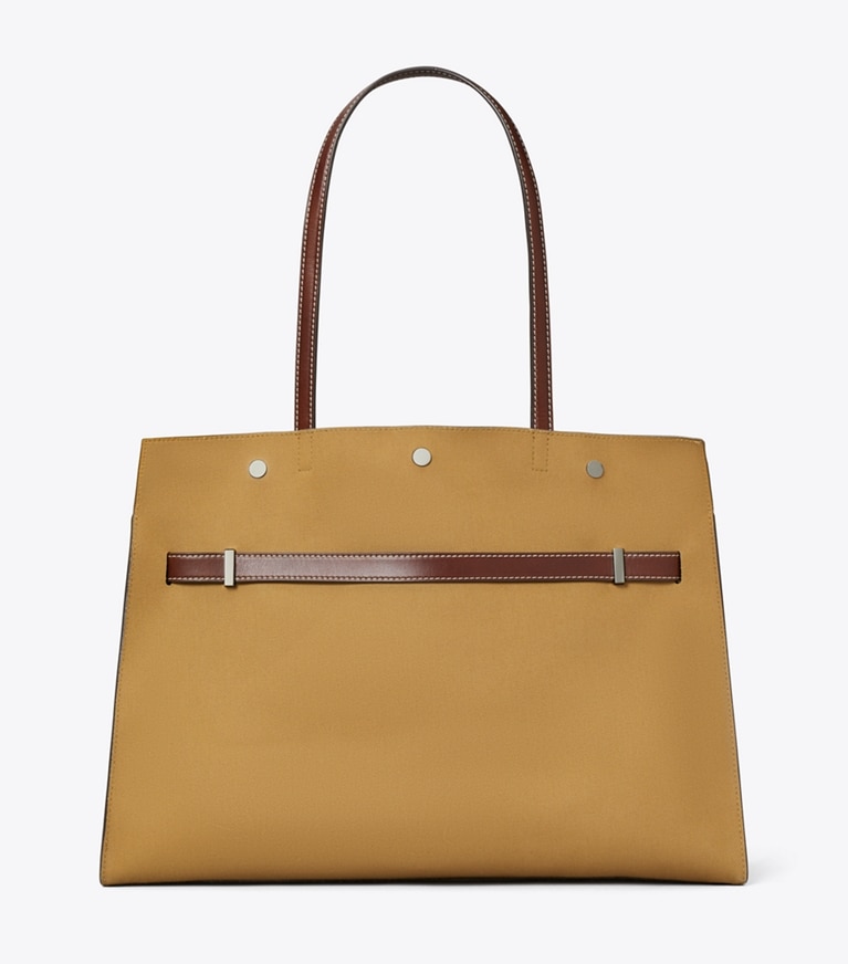Tory Burch designer satchels Lee Radziwill Canvas Tote in Khaki back