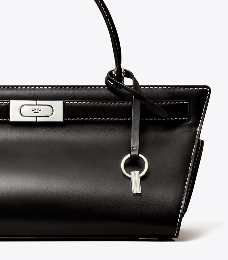 Tory Burch designer satchels Lee Radziwill Cat Eye Bag in Black angle