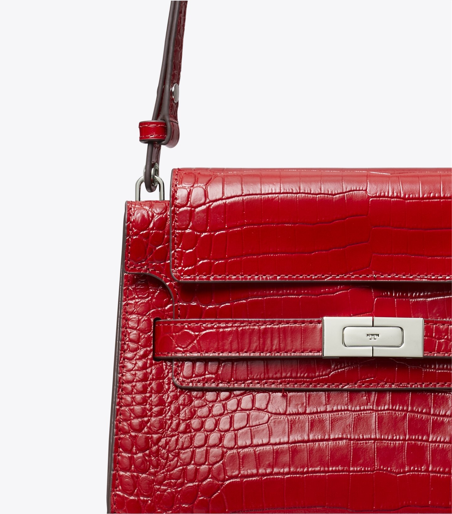 Lee Radziwill Croc-Embossed Shoulder Bag