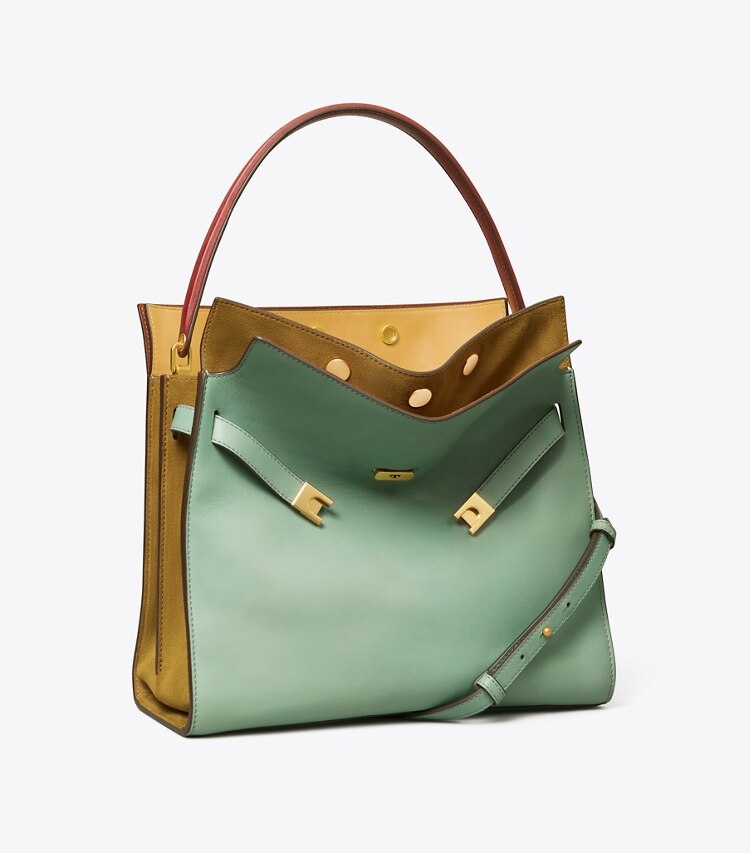 Tory Burch designer satchels Lee Radziwill Double Bag in RIVULET angle