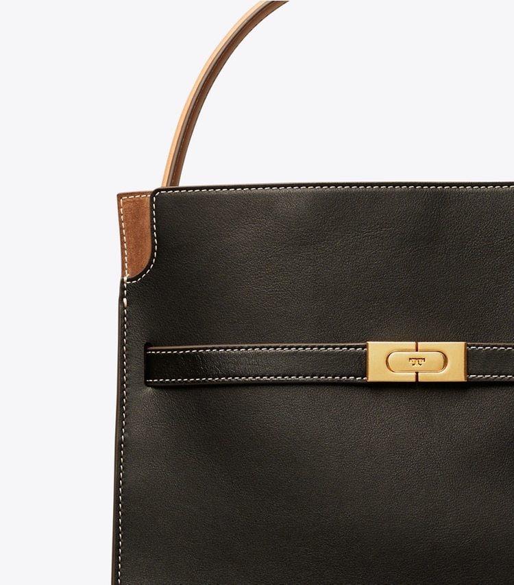 Tory Burch designer satchels Lee Radziwill Double Bag in Black detail