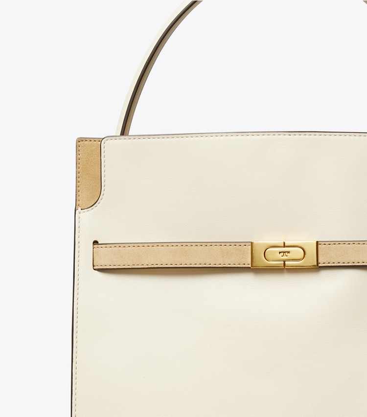 Tory Burch designer サッチェルバッグ リー ラジウィル ダブルバッグ in New Cream ディテール