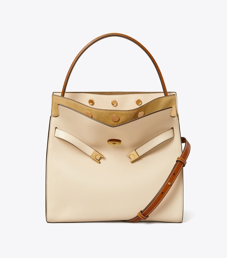 Tory Burch designer satchels Lee Radziwill Double Bag in New Cream angle