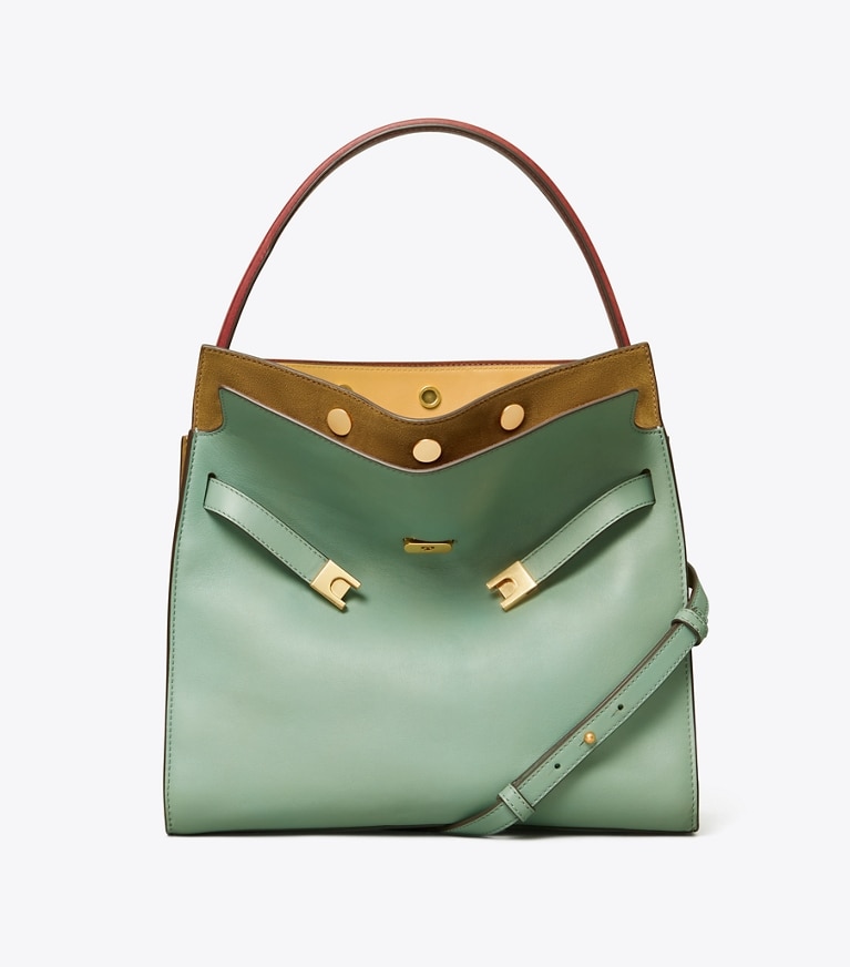 Tory Burch designer satchels Lee Radziwill Double Bag in RIVULET angle