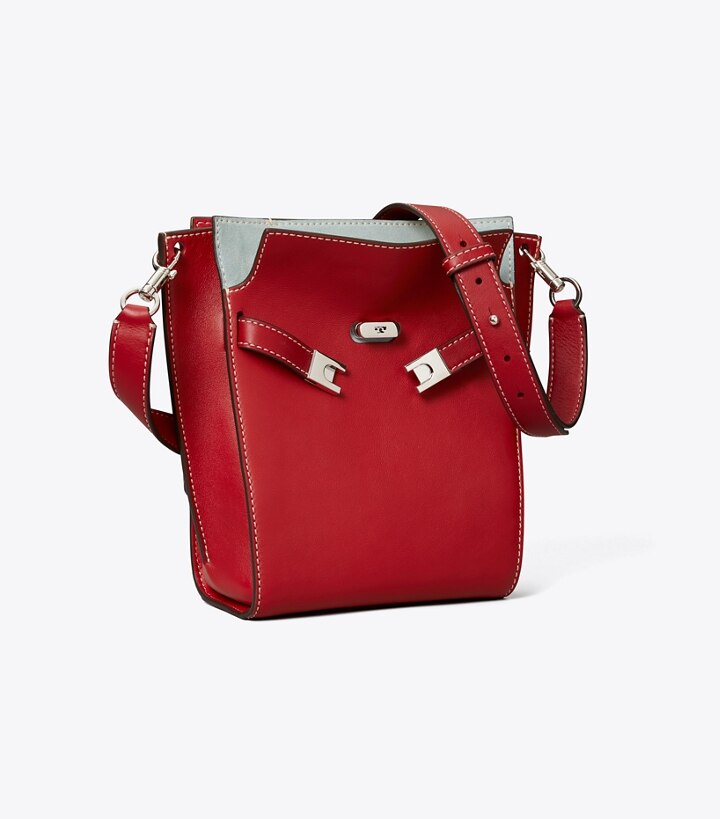 10760 TORY BURCH Lee Radziwill Double Bag Small RED APPLE