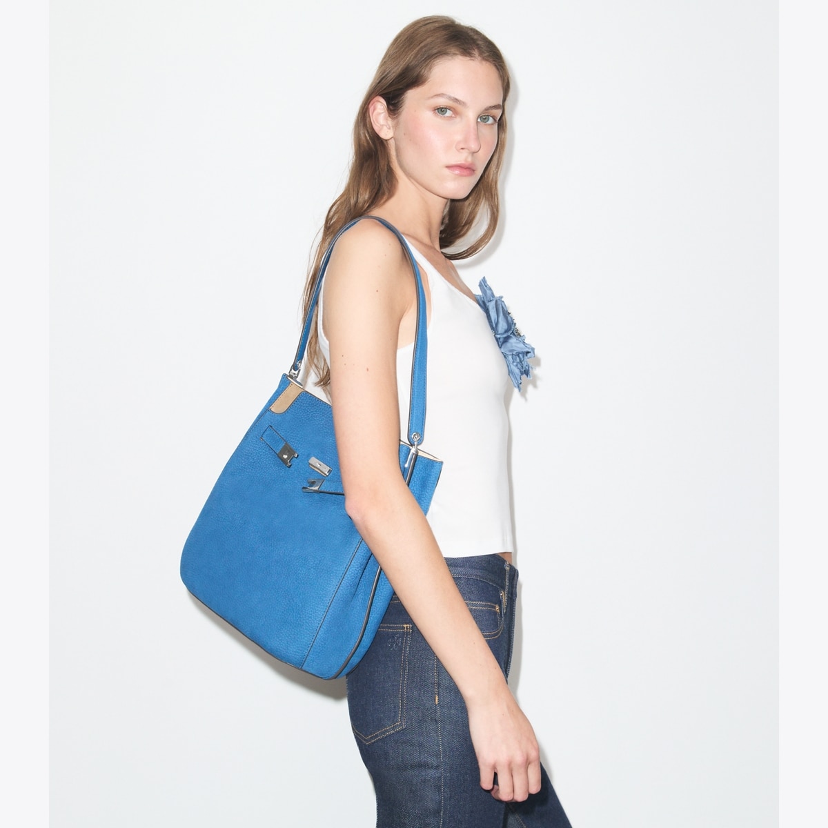 Lee Radziwill Nubuck Bucket Bag: Women's Designer Shoulder Bags