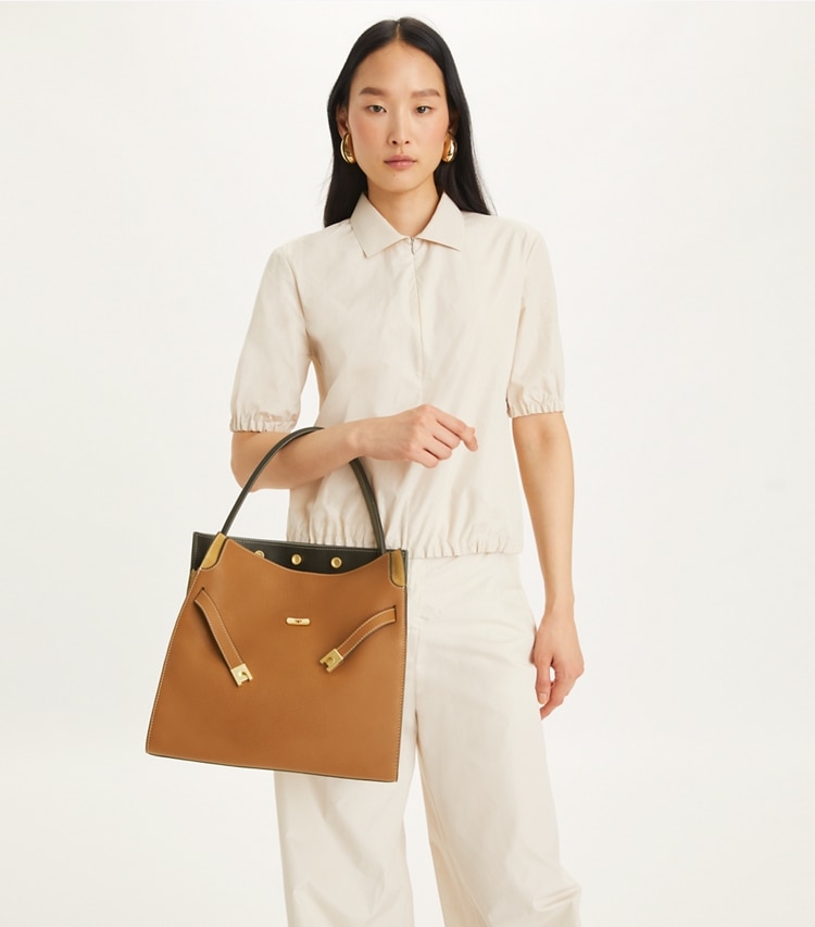 Lee Radziwill Pebbled Double Bag: Women's Designer Satchels | Tory Burch