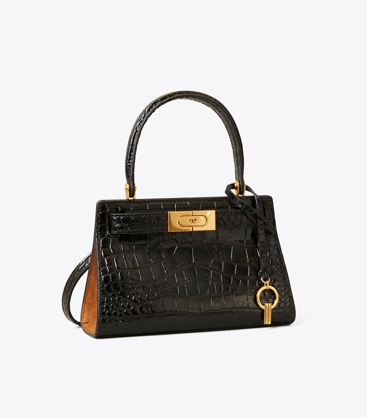 Tory Burch designer crossbody bags Lee Radziwill Petite Bag in Black angle